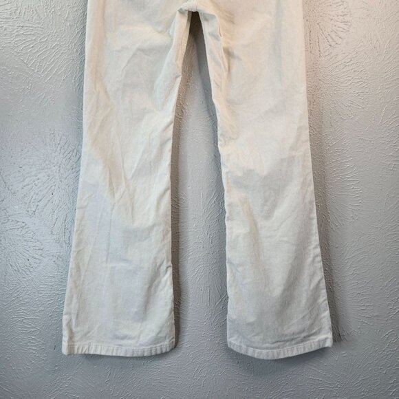 Gap '70s Flare Pants Womens Size 10 Cream White Corduroy High Rise Retro Ribbed - Picture 9 of 11